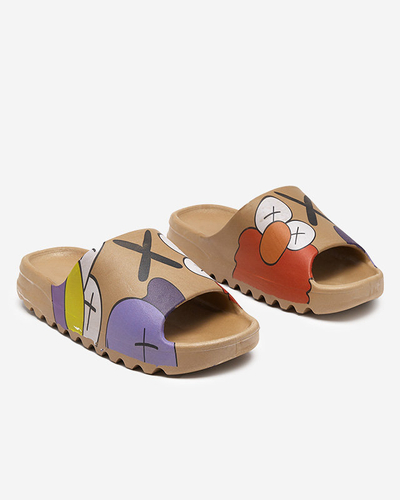 Pantoufles Elmino dorées pour femmes - Chaussures