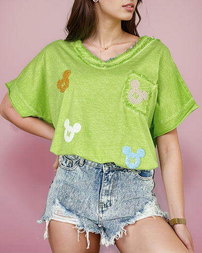 Royalfashion T-shirt femme avec patchs