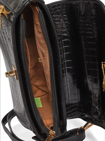 Sac à main noir pour femmes Vespera Classico cuir écologique suédé et verni