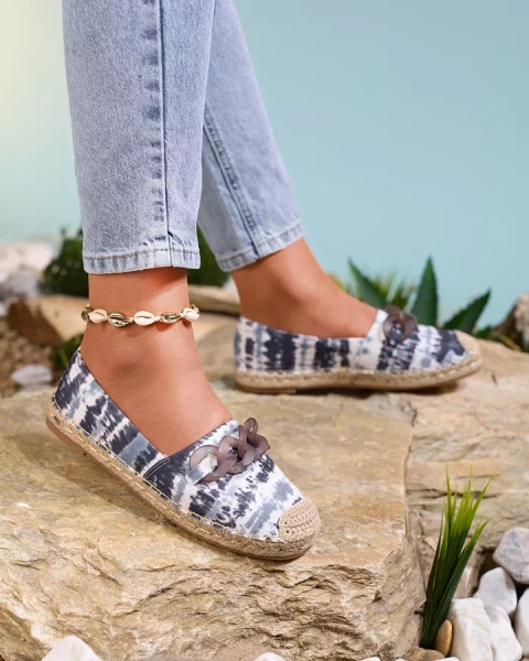 Royalfashion Espadrilles noires pour femme avec imprimé Serffio