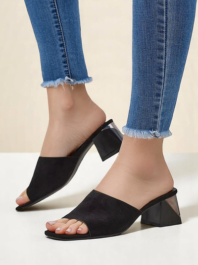 Royalfashion mules pour femmes à talon décoratif Vollatie