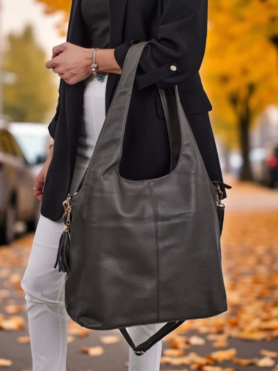 Grand sac shopper pour femme en cuir écologique Crystal Haven