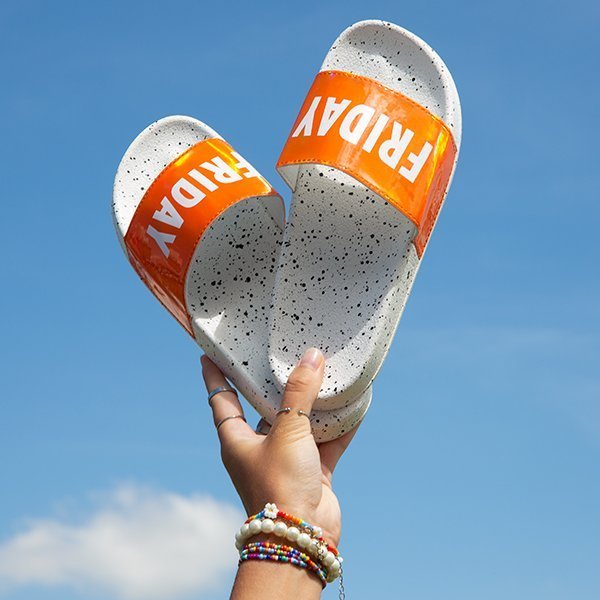 Sandales Friday Beach orange et blanc - Chaussures