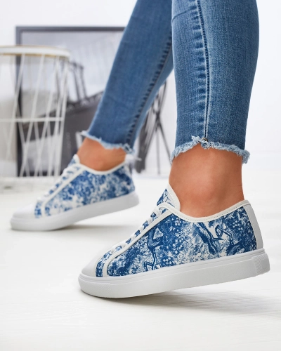 Tennis bleu et blanc à imprimé Denoll- Footwear