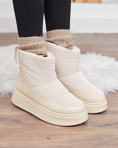 Royalfashion Beige Maderta bottes de neige à enfiler pour femme