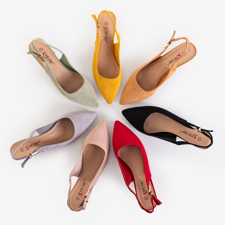 Sandales en éco-suède noires pour femmes sur un poteau Panella - Chaussures