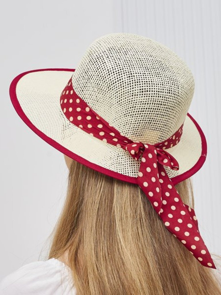 Royalfashion Chapeau de paille pour femme Dotelle