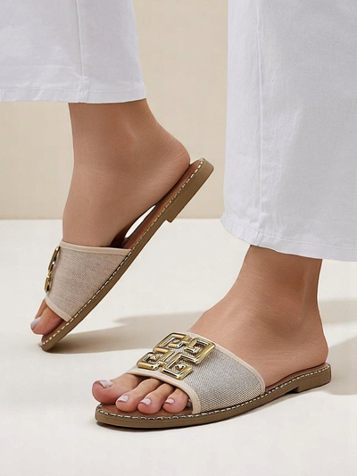 Royalfashion Chaussons à semelle plate pour femme Rorole