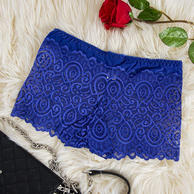 Caleçon femme en dentelle bleu marine - Sous-vêtements