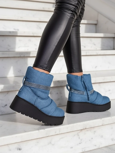Royalfashion Bottes de neige compensées pour femmes Renosi
