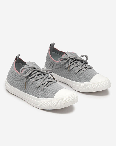 OUTLET Baskets côtelées grises pour femme Manfer- Footwear