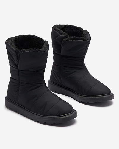 Bottes noires pour femmes a'la bottes de neige Kalioli- Footwear