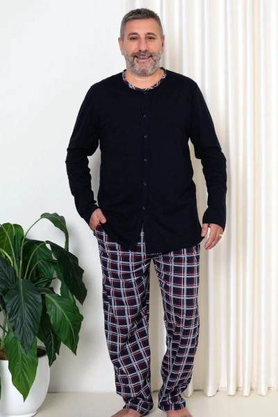 Pyjama à carreaux en coton pour homme Royalfashion GRANDE TAILLE