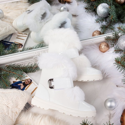 Bottes de neige blanches doublées de fourrure Harriett - Chaussures