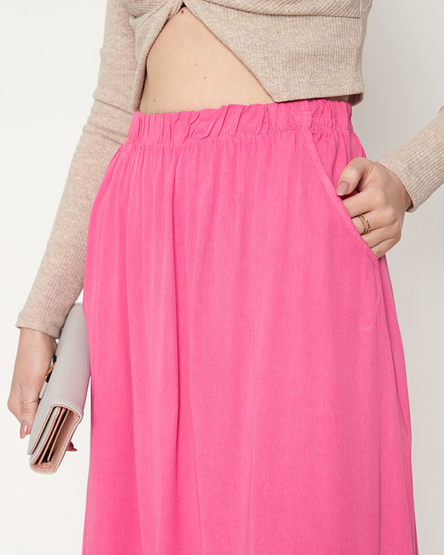 Jupe fuchsia longueur mi-mollet pour femme - Vêtements