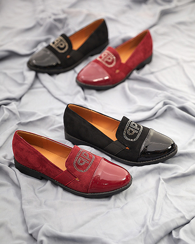 Mocassin femme bordeaux bout Velqi verni - Footwear