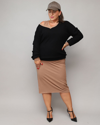 Royalfashion Ensemble décontracté pour femme en noir et marron