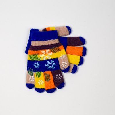 Gants fille cobalt à paillettes et flocon de neige - Accessoires