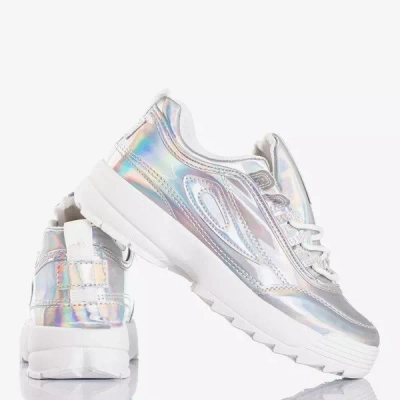 OUTLET Baskets argentées pour femmes avec une finition holographique That's It - Footwear