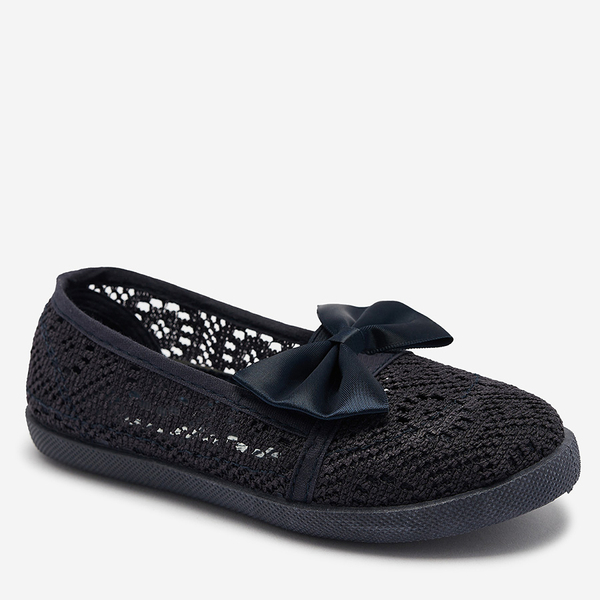 Baskets à enfiler bleu marine avec nœud pour filles Sweet Time - Footwear