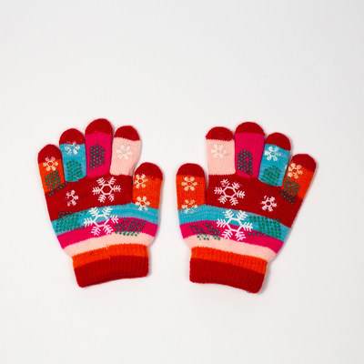 Gants rouges fille à paillettes et flocon de neige - Accessoires