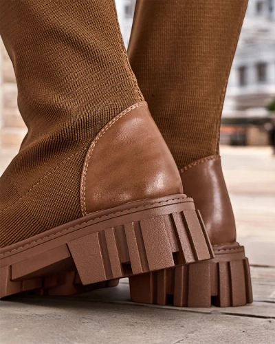 Royalfashion Bottes slip-on pour femmes Bison