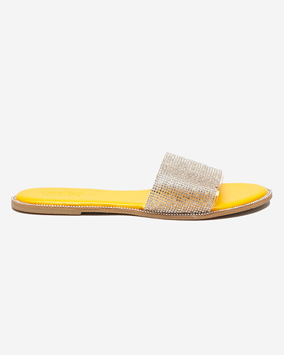 OUTLET Tongs jaunes pour femme avec zircons Verina - Footwear