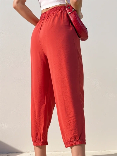 Pantalon droit femme Royalfashion en tissu 7/8