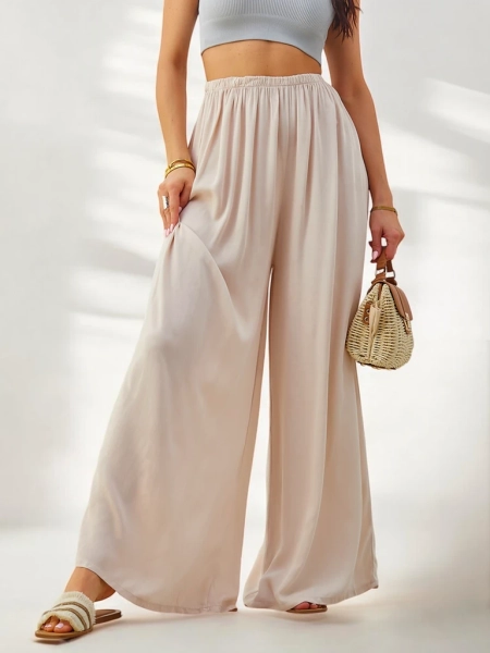 Royalfashion Pantalons droits en viscose pour femmes en tissu