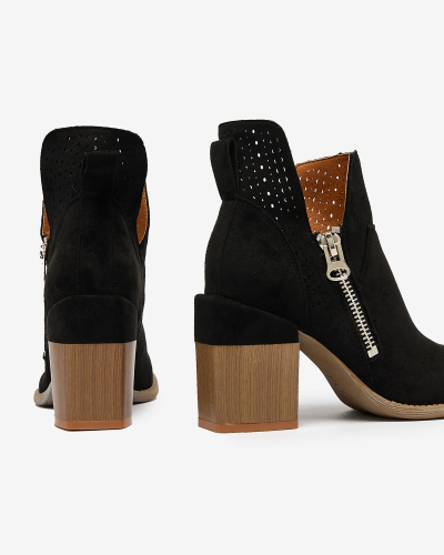 Royalfashion Bottes stiletto ajourées noires Veviret