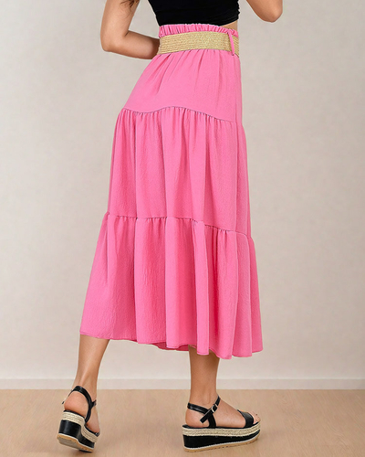 Royalfashion Jupe midi pour femme avec ceinture