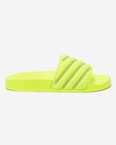 OUTLET Chaussons femme jaune fluo avec zircon cubique Erikis - Footwear
