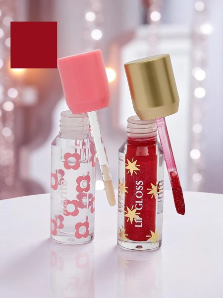 Brillant à lèvres à paillettes et brillant à lèvres transparent 2-en-1 Wine Room