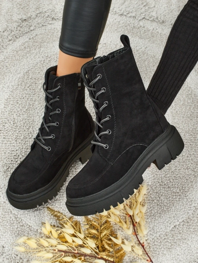 Bottines worker Velisse en éco-daim pour femmes