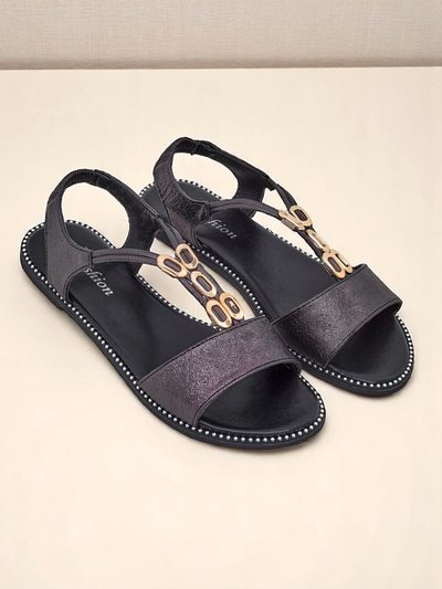Royalfashion Sandales pour femmes avec lanières décoratives Siena Glow