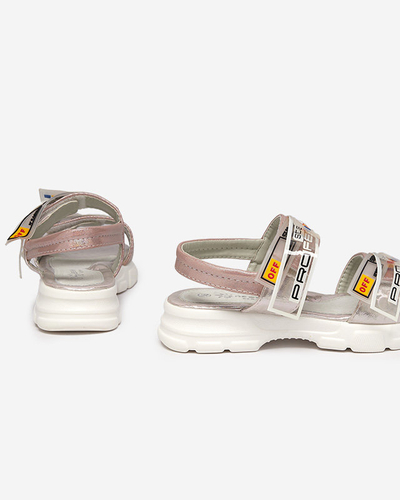 Sandales roses pour enfants fermées par velcro Keris - Footwear