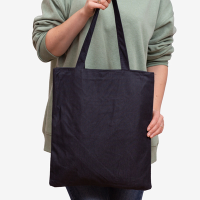 Sac en tissu noir avec signe et imprimé chat - Accessoires
