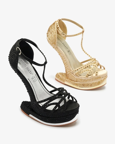 Escarpins noirs pour femme avec zircons Nekko- Footwear