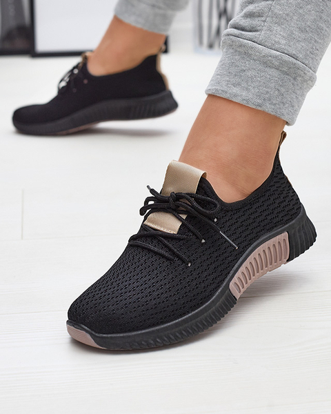 Chaussures de sport noires pour femmes avec semelles intérieures marron Keteti - Chaussures