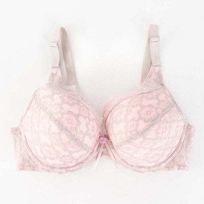 Soutien-gorge gris et rose avec dentelle - Sous-vêtements