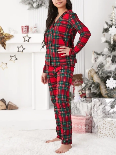 Pyjamas à carreaux en coton pour enfants Royalfashion Noël