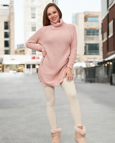 Royalfashion Pull à col roulé pour femme Longer