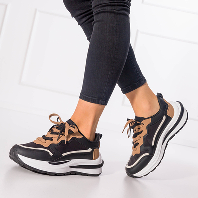 Baskets sport femme noires avec empiècements Kilila marron - Footwear
