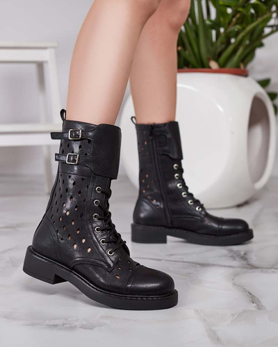 Royalfashion Bottes à lacets ajourés pour femme Belsel