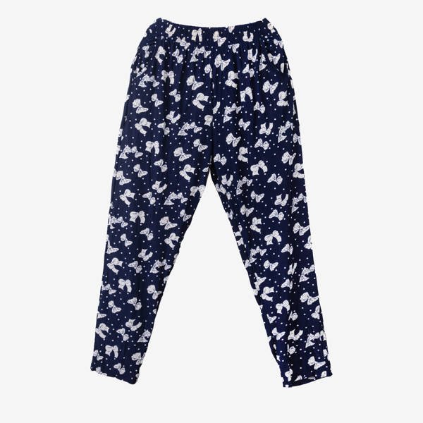 Pantalon d'alladines pour femmes à motifs bleu marine - Vêtements 1