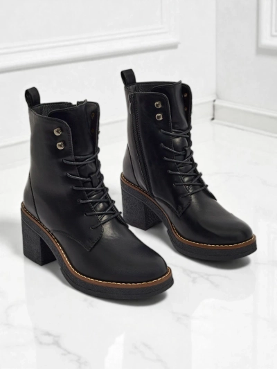 Bottines pour femmes en cuir écologique à talons Zeltra
