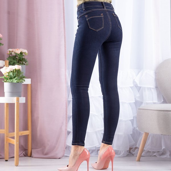 Pantalon taille haute bleu foncé - Pantalon 1