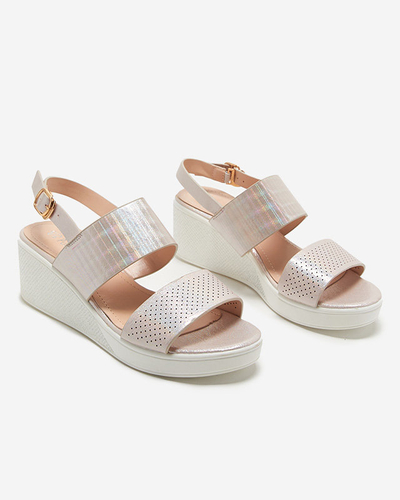 Sandales roses pour femmes sur un coin Velmisa - Chaussures