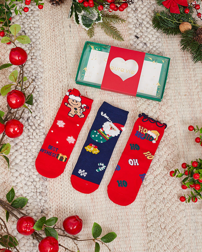 Royalfashion Chaussettes de Noël pour enfants en boîte 3/pack