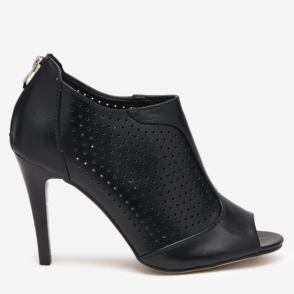 OUTLET Sandales noires ajourées sur épingle pour femme Somigo- Shoes